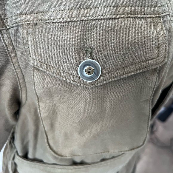 Free People Drapey Olive Green Utility Jacket with O-Ring Belt Size S - Picture 10 of 11